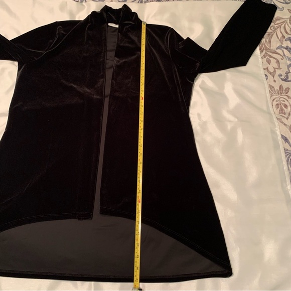 Velvet cardigan Susan Graver waterfall cascade black - Picture 9 of 14